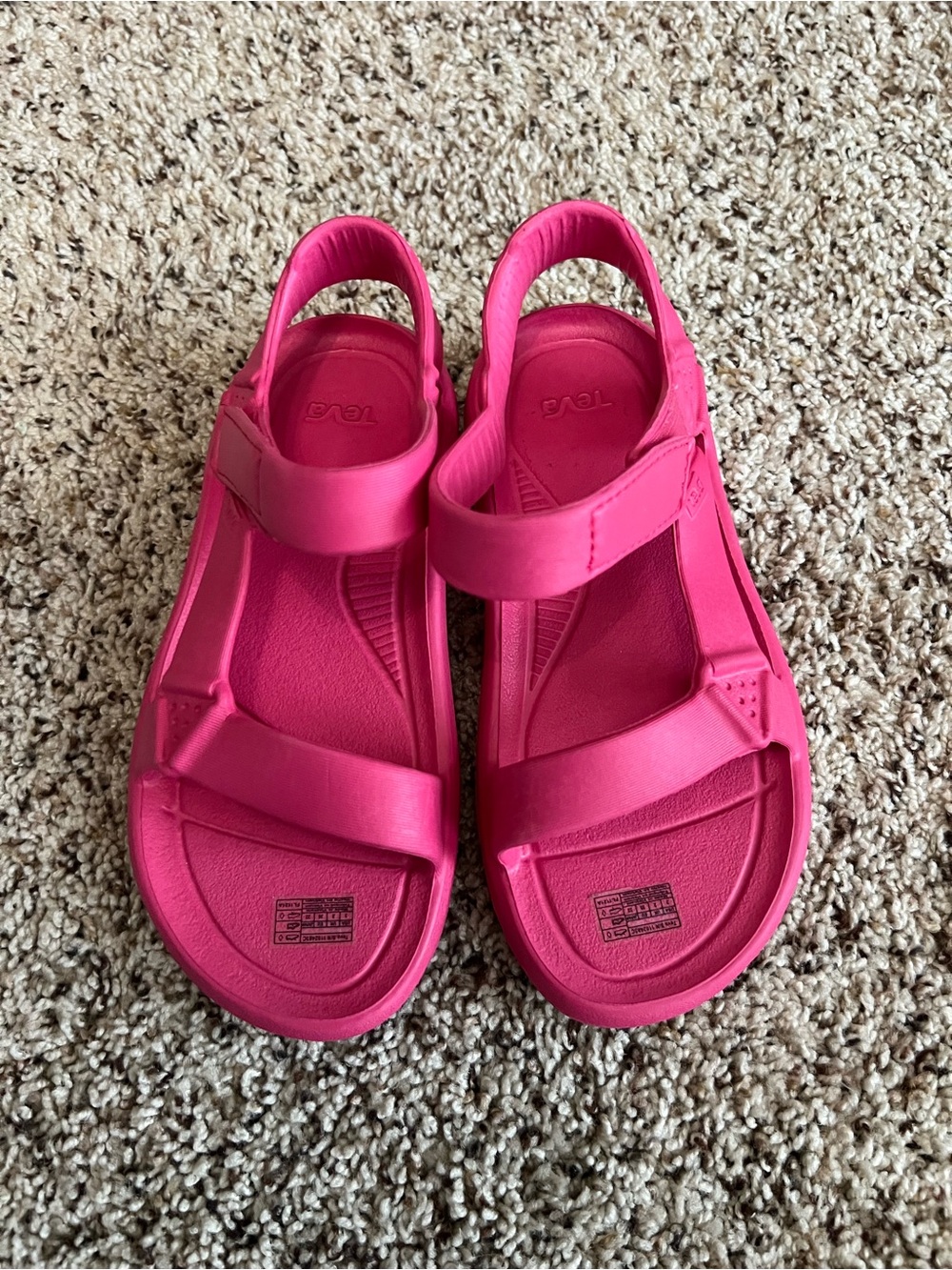 Teva Kids Bright Pink Adjustable Strap Sandals